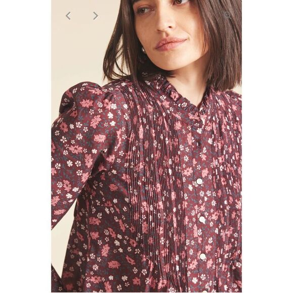 Trovata Bird of Paridis Hadleigh Blouse in Plum Blossom NWT Size Large - Picture 2 of 13